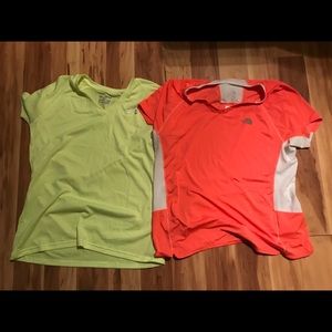 The North Face & Under Armour run shirts
